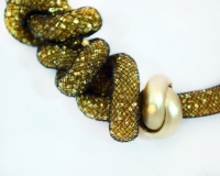 Arianna amber murano glass net necklace