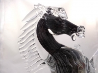 Murano Glass Black Horse