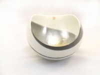 Medium Sinfonia Murano Glass Ivory Black and Mother of Pearl Folded bowl