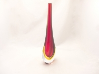 Murano Glass Vase Ruby Smoke Amber
