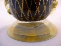 Vetro Arte Di Murano Black Reticello Vase
