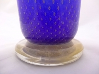 Bullicante Cobalt Blue Murano Glass with gold Leaves