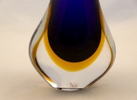 Murano Glass Cobalt and Amber FiFi Vase