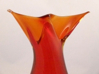 Murano Glass Red and Amber FiFi Vase