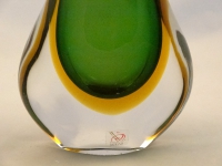 Murano Glass Emerald and Amber FiFi Vase
