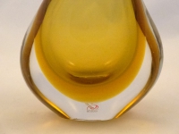 Murano Glass Gold and Crystal Mandolin Vase