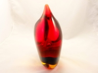 Murano Glass OBALL Red Amber blue crystal Sommerso vase