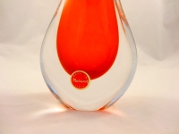 Murano Glass Coral and Crystal Gift Vase