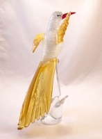 Murano Glass Bird Silver and Golden Looking Forward