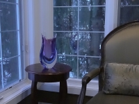 Murano Glass Vase Purple/Aqua/ Blue