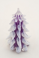 Purple Glass Snow Covered Christmas Tree