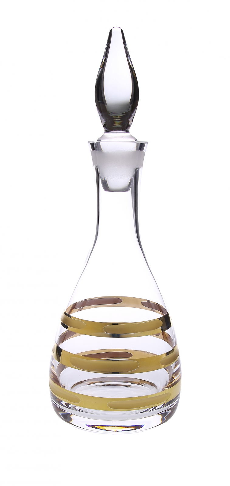Glass Wine Decanter with 14K Gold Brick Design