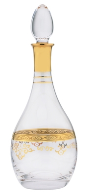 Wine Bottle with Rich 14K Golds Design