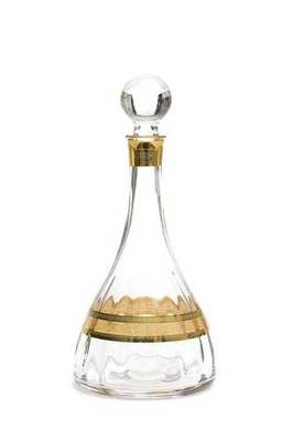 Wine Decanter with Amber Gold Design