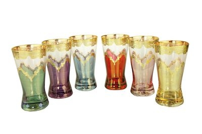 CWTM139-Set 6 Tumblers Assorted Colors w Diamond Cuts CWTM139-Set 6 Tumblers Assorted Colors w Diamond Cuts