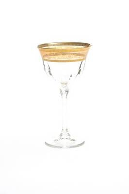 Martini Glasses with Amber Gold Design-Set/6