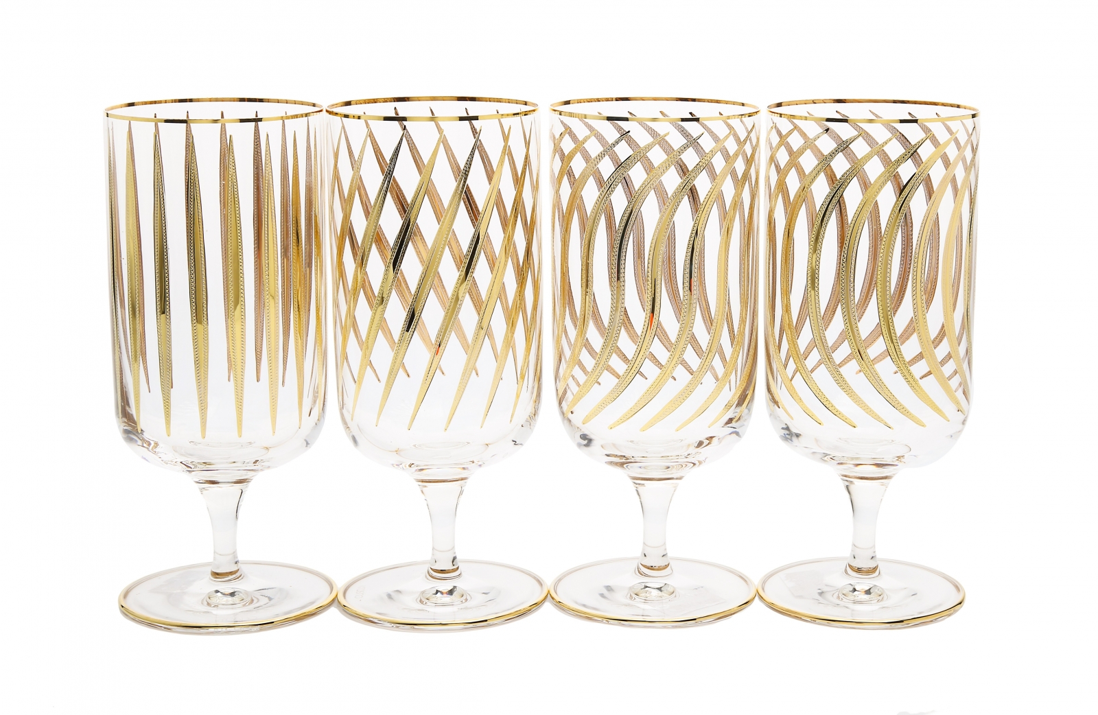 Set of 4 Mix and Match Short Tumblers with 24K Gold Design