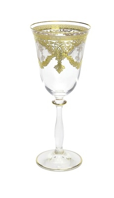 Set of 6 Water Glasses with 24K Gold design