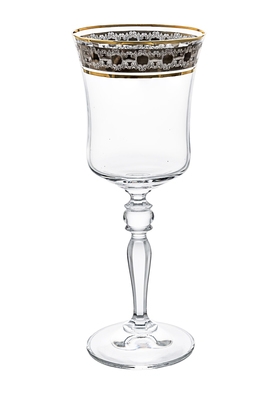 Set of 6 Water glasses with Silver Artwork