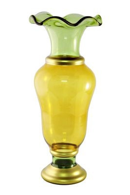 CRV880-AG Amber Vase Green Base and Accents