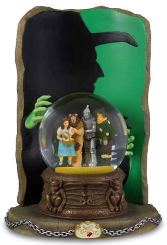 Oz Four Character Water Globe with 'Wicked Witch' Silhouette  Music Box