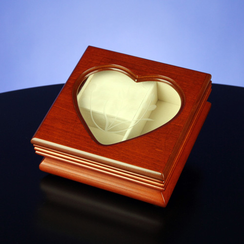 Heart Shape Window - Musical Jewelry Box