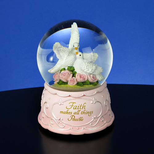 Faith Makes All things Possible Doves - Water Globe