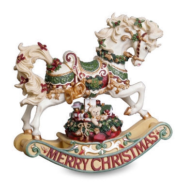 Christmas Rhapsody Rocking Horse Figurine Music box