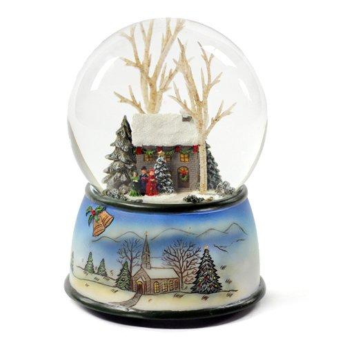 Winter Cottage with Carolers Snow - Water Globe