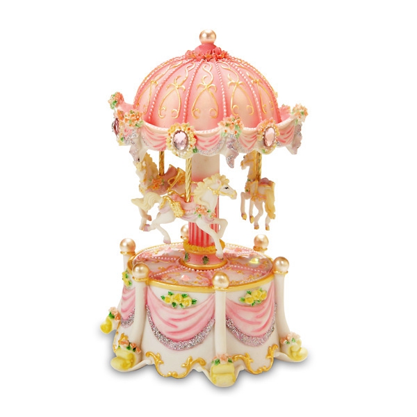Carousel Dreams mini 3-Horse Rotating Figurine