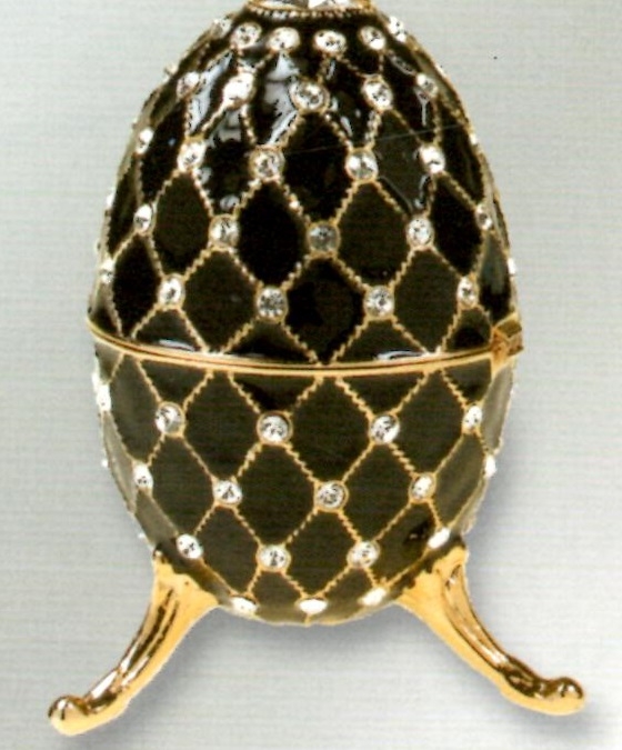 Black musical jewelry egg
