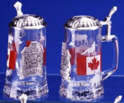 Canada Canadian Flag Glass German Beer Stein