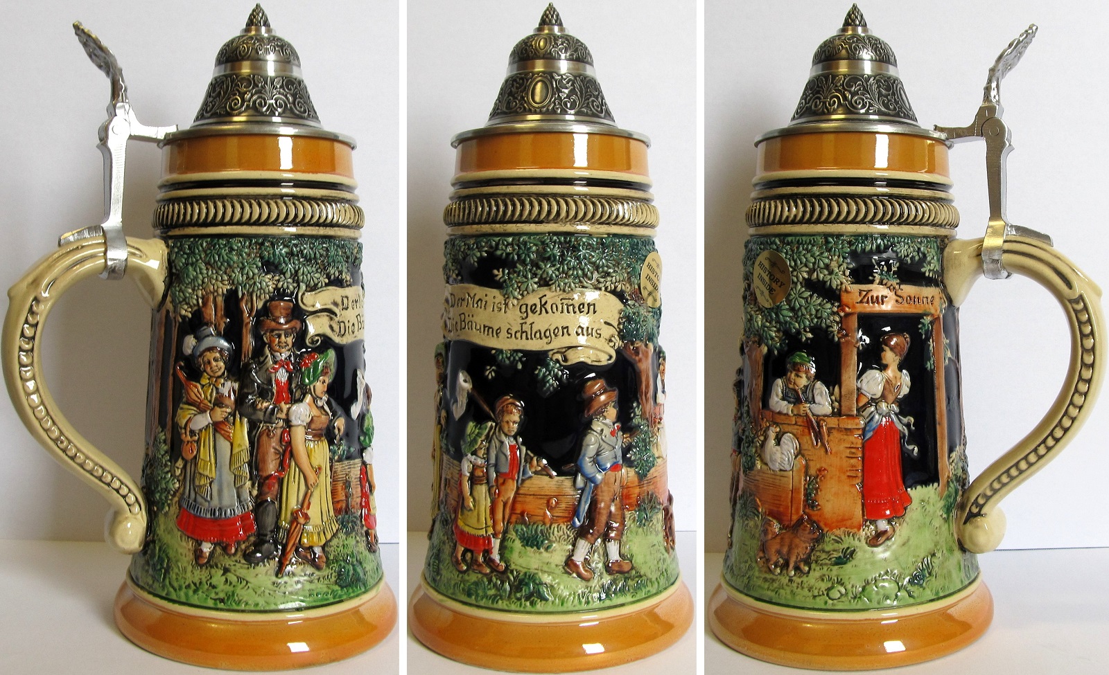 May Day Dancing Celebration LE Relief German Beer Stein .5 L