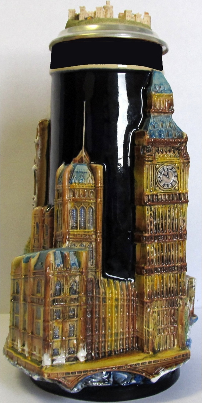 3D London England Landmarks with Windsor Castle Lid LE German Beer Stein 1.2 L