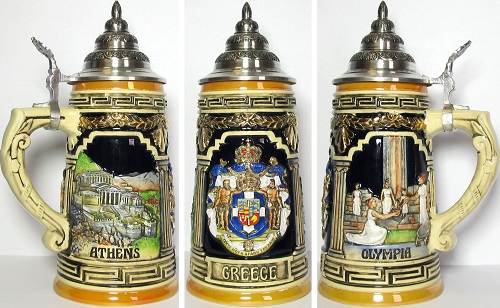 Limited Edition Greece German Beer Stein .75L