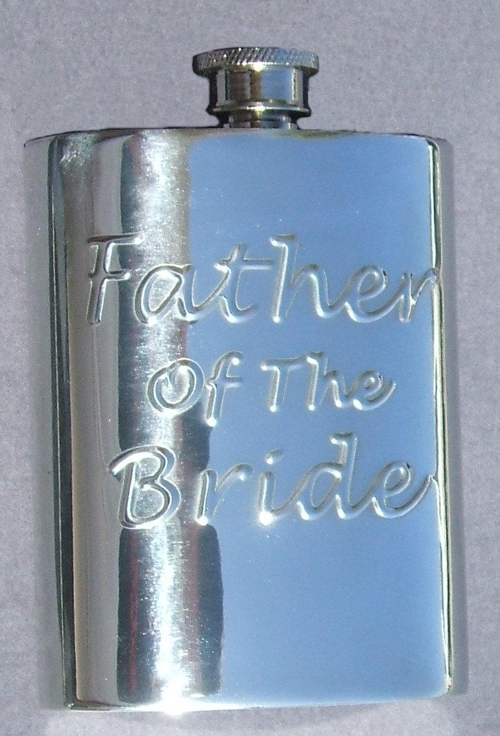 Father of the Bride Fine English Pewter Flask