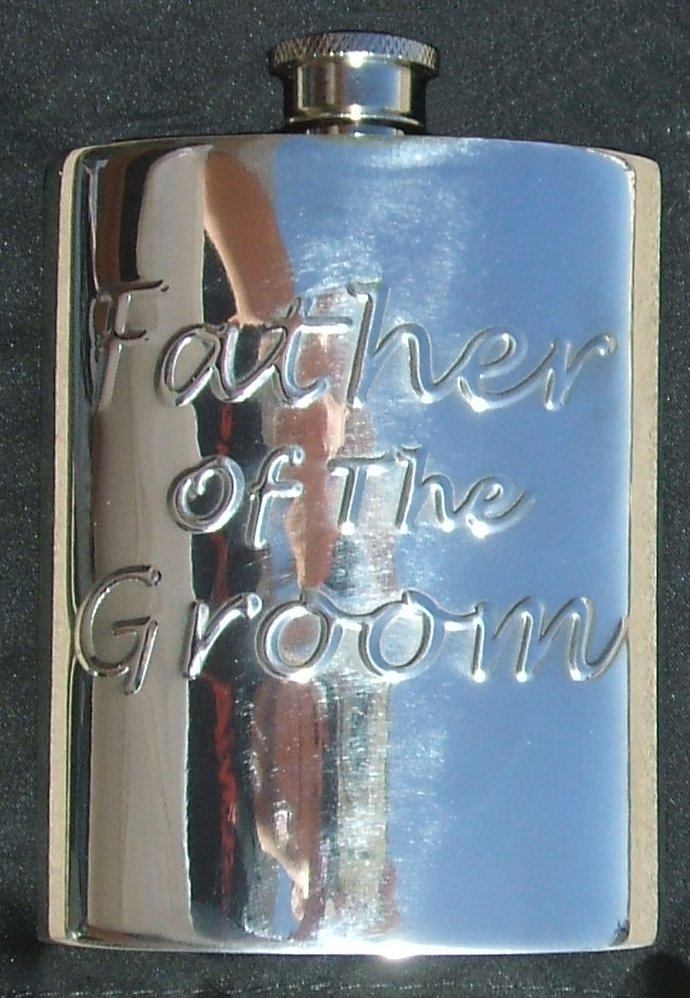 Father of the Groom Fine English Pewter Flask