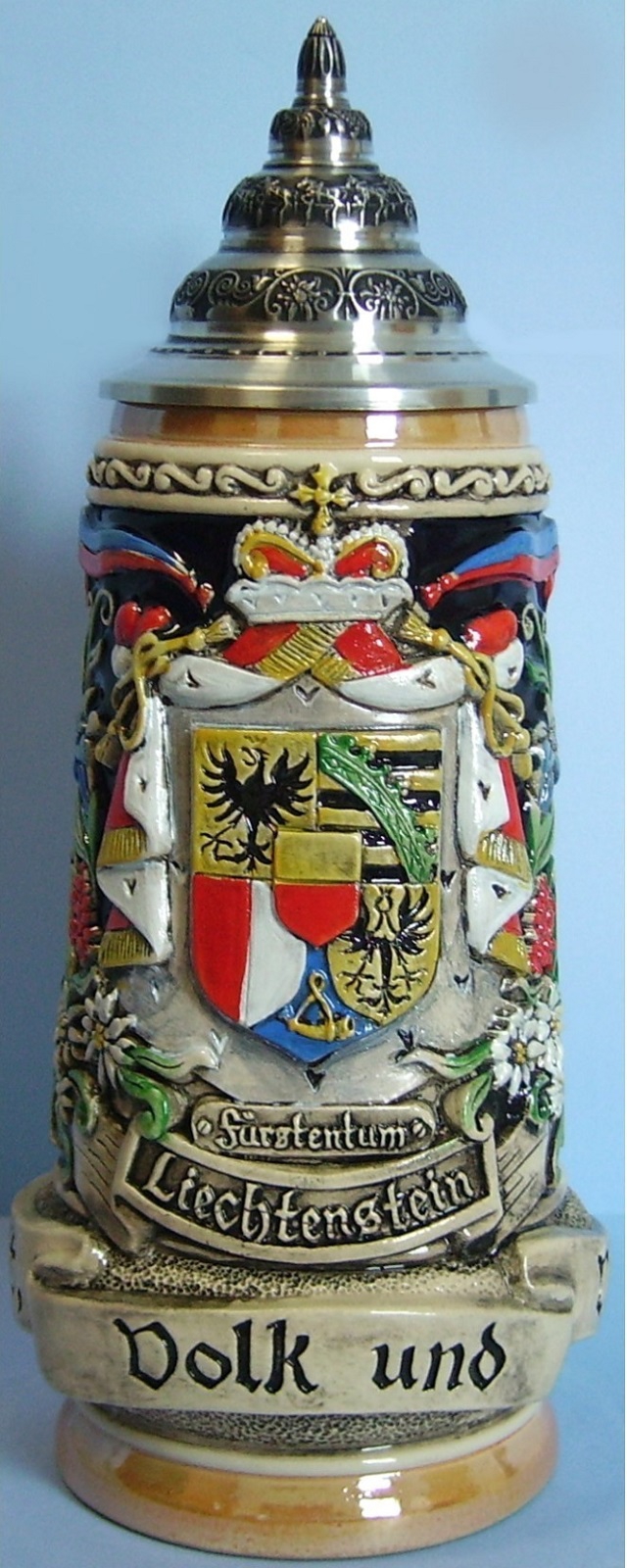 Liechtenstein Coat of Arms and Vaduz Castle LE German Beer Stein .5 L