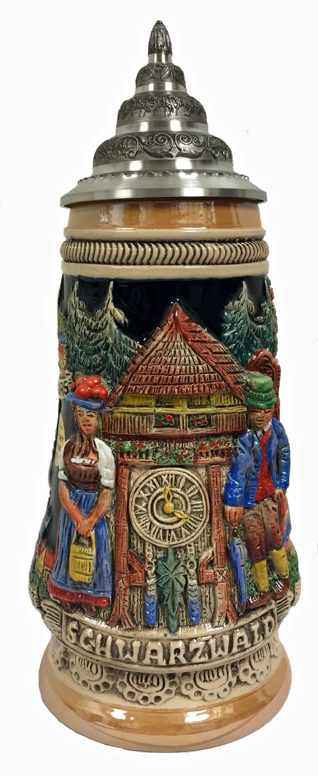 Black Forest Cuckoo Clock Schwarzwald Relief LE German Stoneware Beer Stein .5 L
