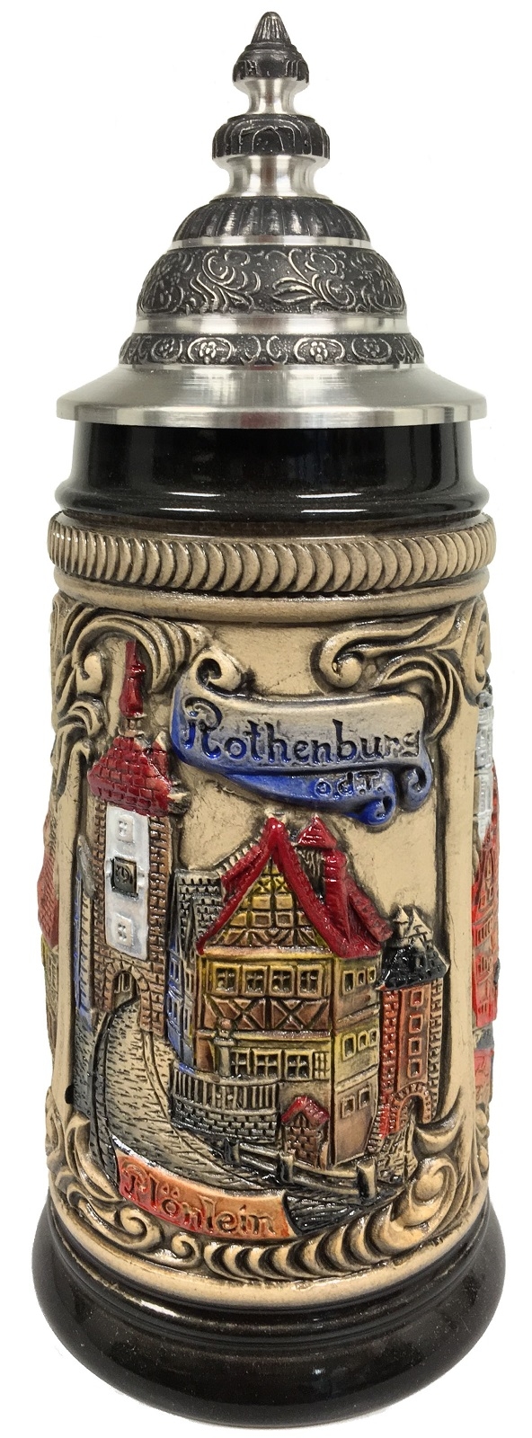 Rothenburg Germany Scenes of the City Colored Relief German Beer Stein .25 L