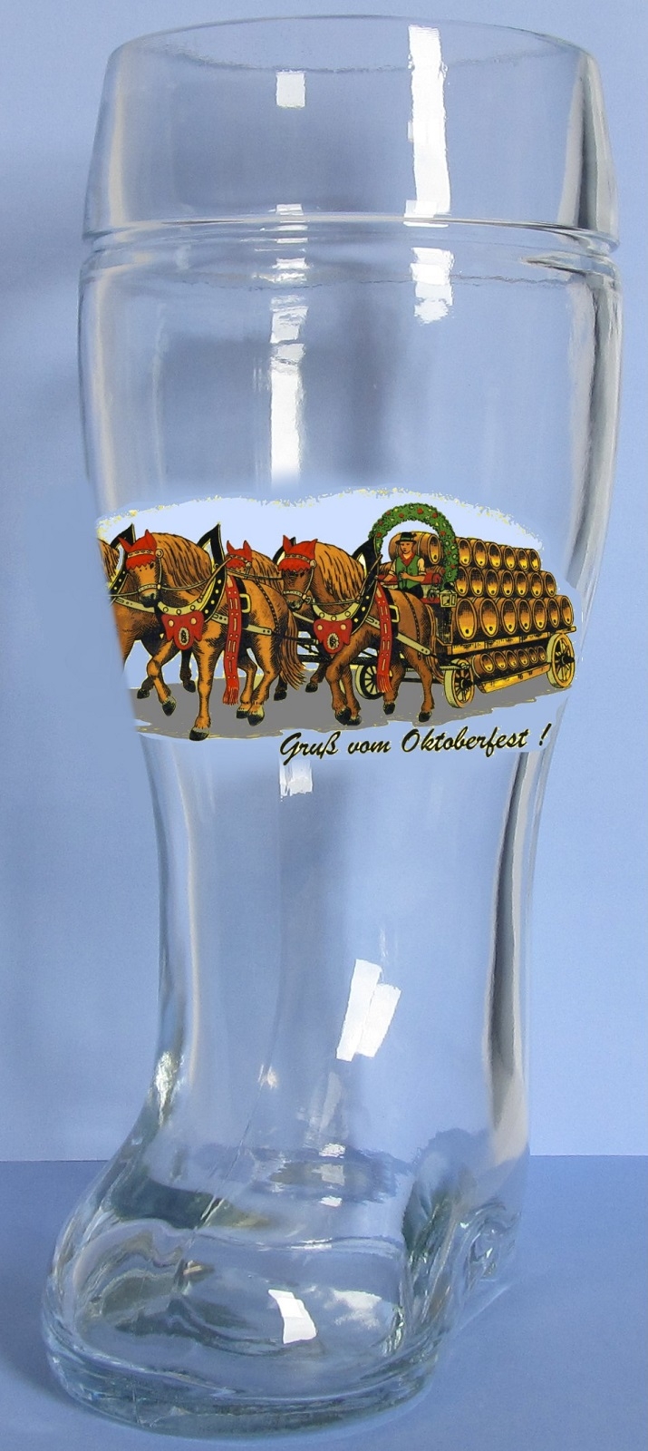 Gruss Vom Oktoberfest German Glass Beer Boot 1 Liter
