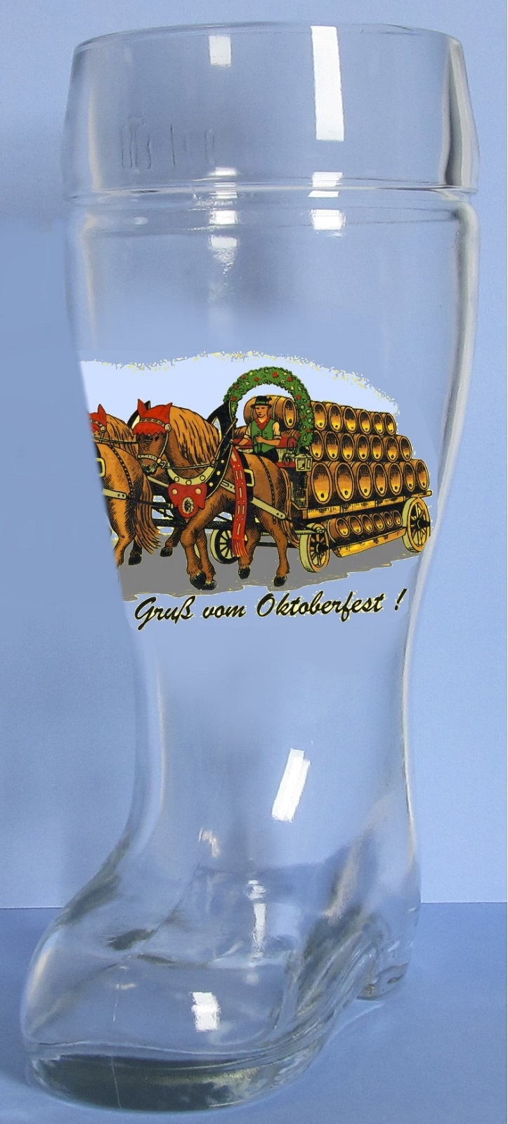 Gruss Vom Oktoberfest German Glass Beer Boot .5 Liter