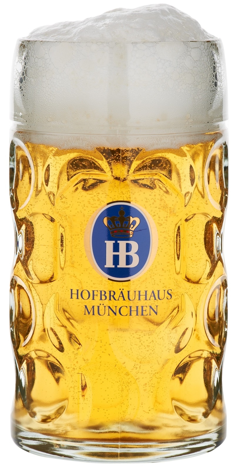 Hofbrauhaus Munchen Munich German Glass Dimple Beer Mug .5 L