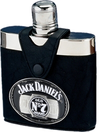 Jack Daniel's Leather Flask with Badge