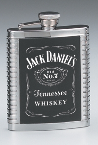 JACK DANIEL'S STAINLESS STEEL RIBBED FLASK