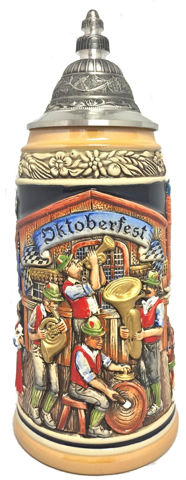 Oktoberfest Musicians with People Drinking Beer LE German Beer Stein 1 L