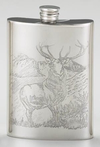 PEWTER STAG HIP FLASK PEWTER STAG HIP FLASK