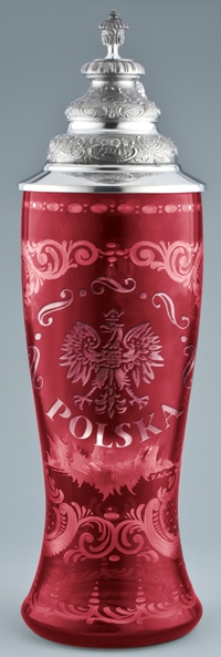 Polska Colored Cased Glass Stein