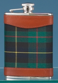 STAINLESS STEEL FLASK W/ PLAID WRAP