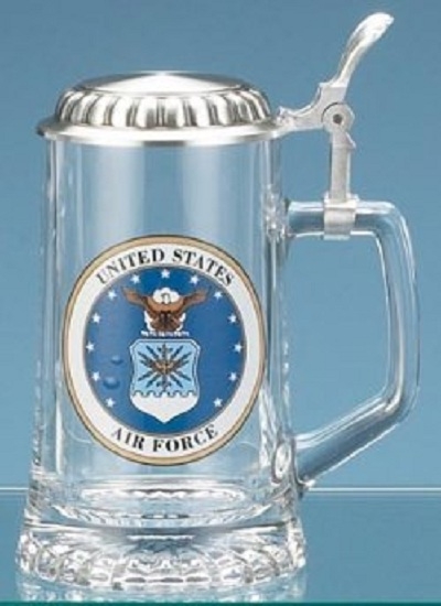 US Air Force USAF Glass Beer Stein